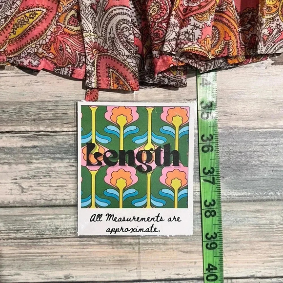 H&M Womens Pink Paisley Baby Doll Mini Dress Sz Small Retro Twee Y2K Fairy Boho - Picture 9 of 9